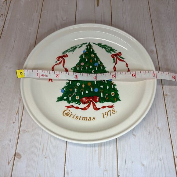 Vtg Carrigaline Pottery Christmas Tree Cookie Plate RETIRED 70s Cork Ireland 7” - Picture 9 of 9